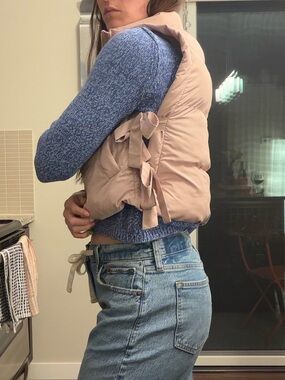 Women’s Quilted Puffer Vest - Light Blush Pink